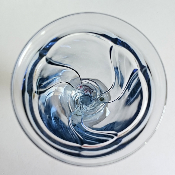 Vintage Set of 2 Noritake Sweet Swirl Light Blue Water Goblets Iced Tea Glasses - Picture 3 of 9